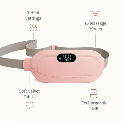 Period Cramp Massager & Heating Pad (Portable - Cordless)